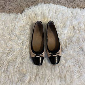 Clarks Leather Ballet Flats with Bowtie